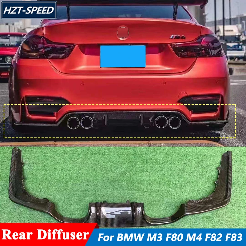 

3D Style Carbon Fiber Rear Bumper Lip Auto Car Rear Diffuser For BMW F80 F82 F83 M3 M4 2014-2020