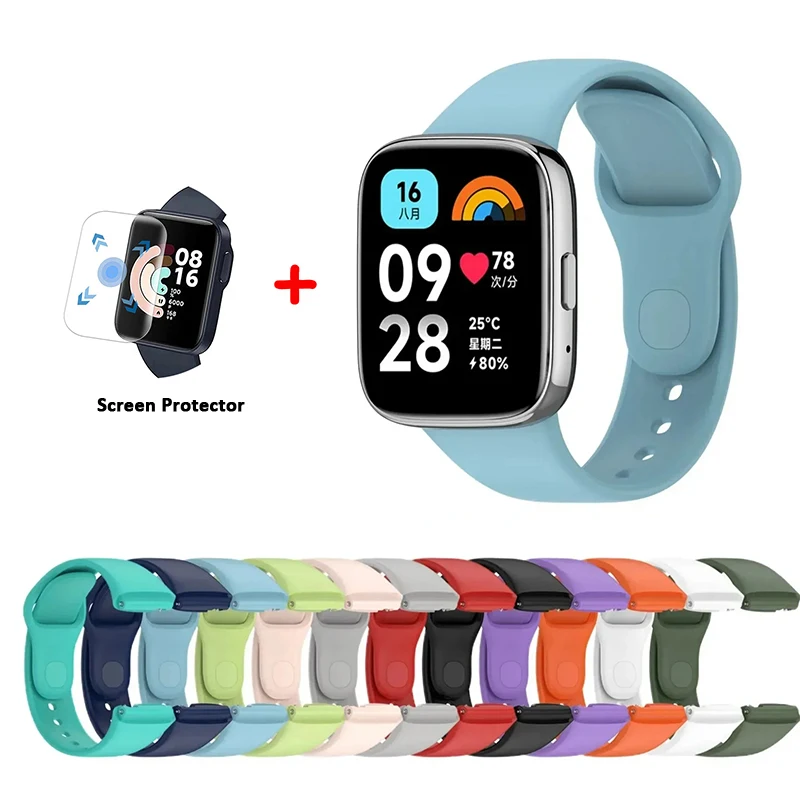 Watch Strap For Xiaomi Redmi Watch 3 LITE Strap Replacement Silicone Strap For Xiaomi Redmi Watch 3 Acitve Strap Correa Bracelet