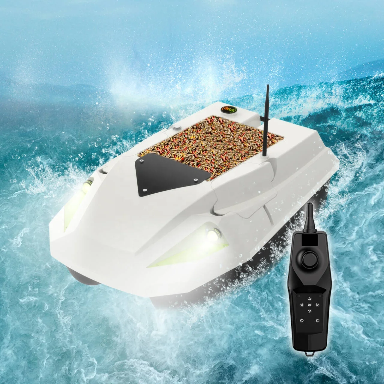 IP67 Waterproof Bust One Key Return Electric Bait Boat  100 Global Positioning System Point Control