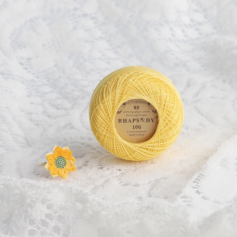 Rhapsody Size 80 Cotton Crochet Thread 100% Egyptian Mercerized Singed 10G Each Ball Tatting Knitting SewNeedlepoint Bobbin Lace