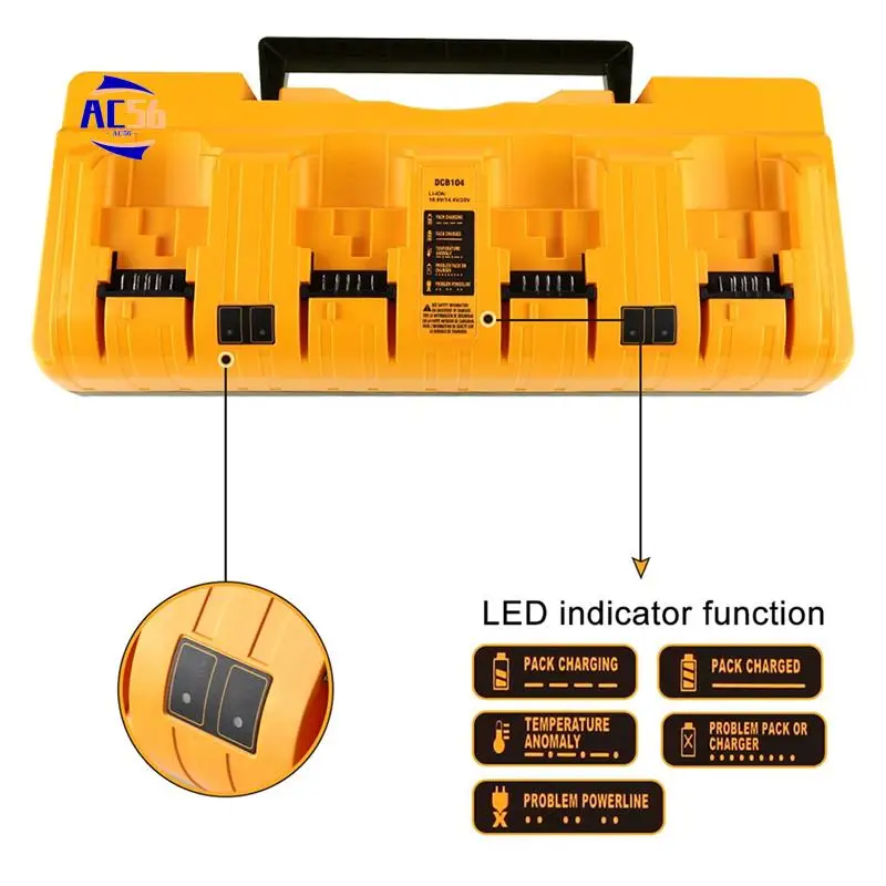 

AC56-DCB104 Replacement For Battery Charger,Charging For12v/20V Max Battery,DCB124 DCB126 DCB200 DCB205 DCB206 Durable EU