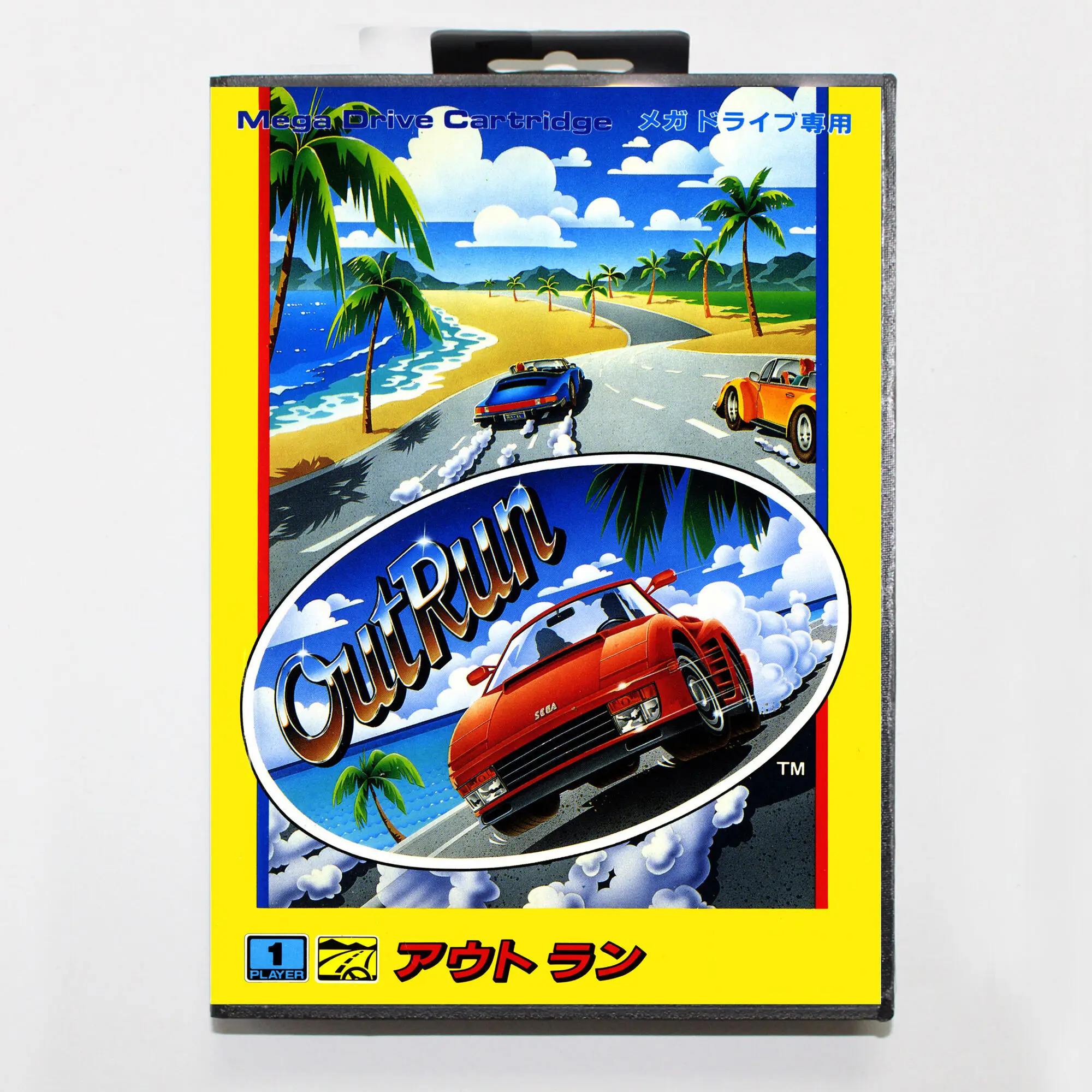 بطاقة لعبة Outrun مع صندوق البيع بالتجزئة ، محرك ميجا ، نظام جينيسيس ، 16 بت ، عربة MD لسيجا