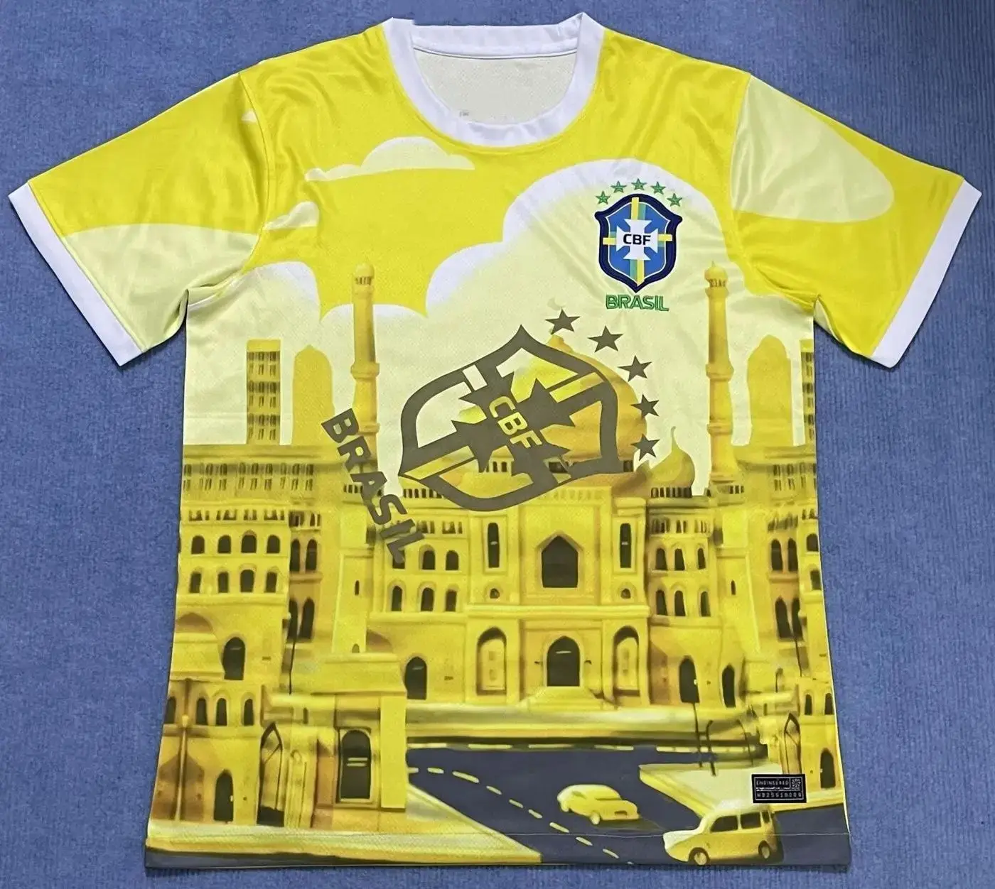 2025 Summer New men's T-shirt, Brazilian football shirt, City Edition training football shirt, breathable, lightweight, quick-dr image 5