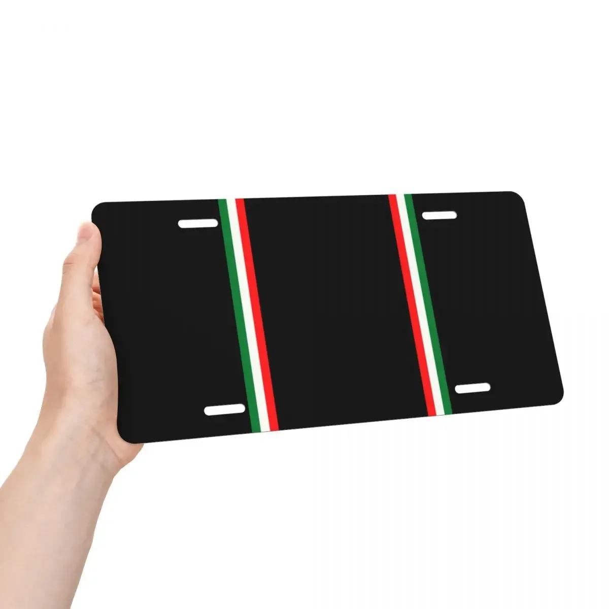 Custom Minimalist Italian Flag Italy License Plate Patriotic Car Front License Plate Aluminum Metal Sign Vanity Tag 6 X 12 Inch