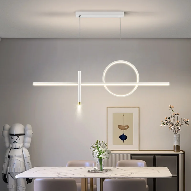 

Minimalist modern Nordic strip pendant lamp bar counter dining room dining table chandelier indoor decorative lighting fixtures