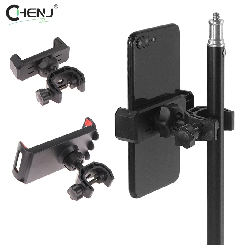 Phone Holder 360 Degree Rotating Universal Microphone Supporting Stand For 6.5-18cm Smart Phones Music Live Show Holder