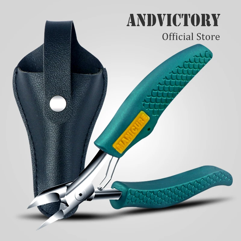 

1 шт. кусачки для толстых вросших ногтей из нержавеющей стали с длинной ручкой, кусачки для ногтей с кожаным чехлом, маникюрный инструмент