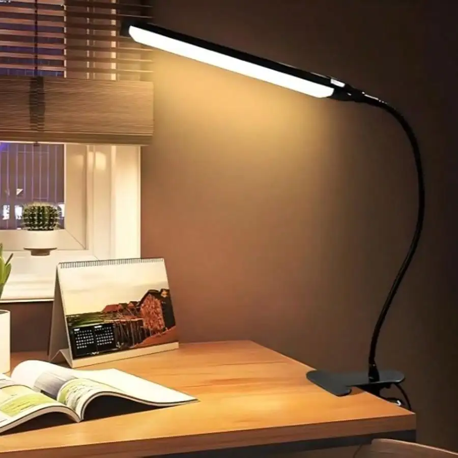 Clip-On LED Desk Lamp, 360° Adjustable Flexible Gooseneck Table Light, USB-Powered Eye Care Reading Lamp, Portable Night Light For Study, Work, Dorm & Bedroom