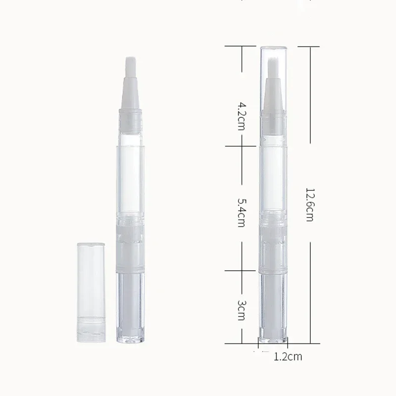 Empty Nail Oil Pen 5/10/20/50Pcs 3ml Plastic Clear Liquid Foundation Twist Pens Cuticle Pen with Brush Nail Polish Tube Manicure