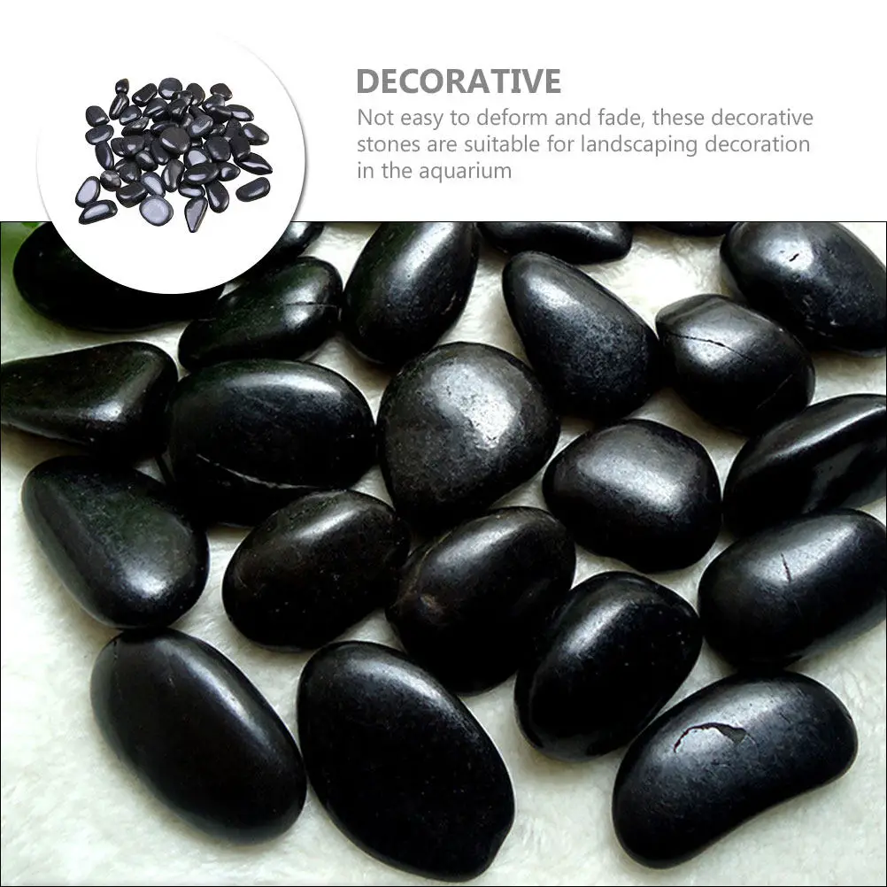 1Set Aquarium Landscaping Stones Natural Pebbles Decorative Smooth Rounded Edges Garden Plants Flowerpot Soil Moisture Retention