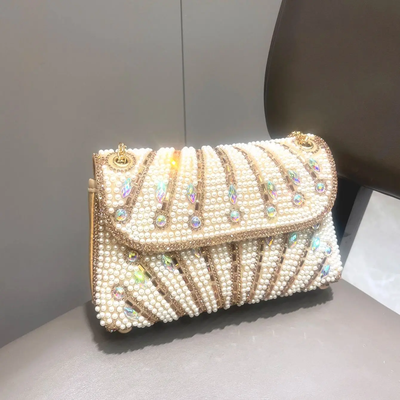 Rhinestones Evening clutch Bag Purses and handbag luxury Designer shoulder bag Shiny Crystal Clutch purse Woman's bag view 3