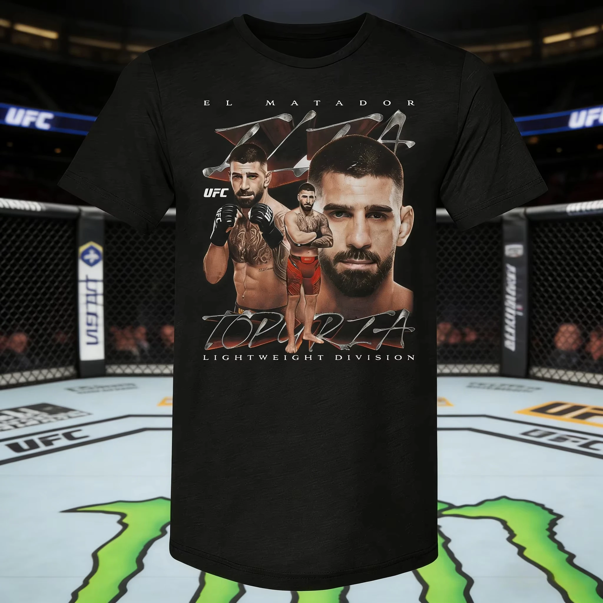 

Лето 2026, UFC Ilia Topuria, боевая футболка с рисунком, спортивная хлопковая свободная рубашка с короткими рукавами для отдыха и фитнеса, унисекс