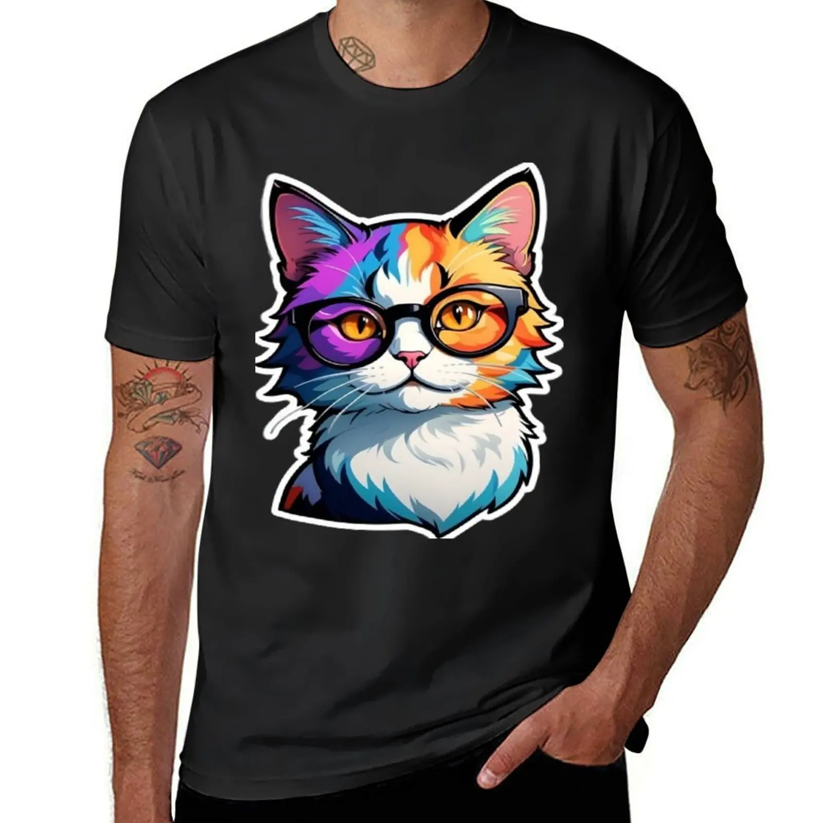 

Cat colors T-Shirt summer top sweat blanks shirts graphic tees mens t shirt