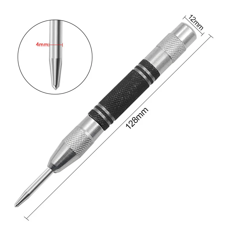 1/2Pcs Spring Type Automatic Center Punch Locator Glass Striker Window Breaker Punch Centering Locator Glass Punch Punch Tool