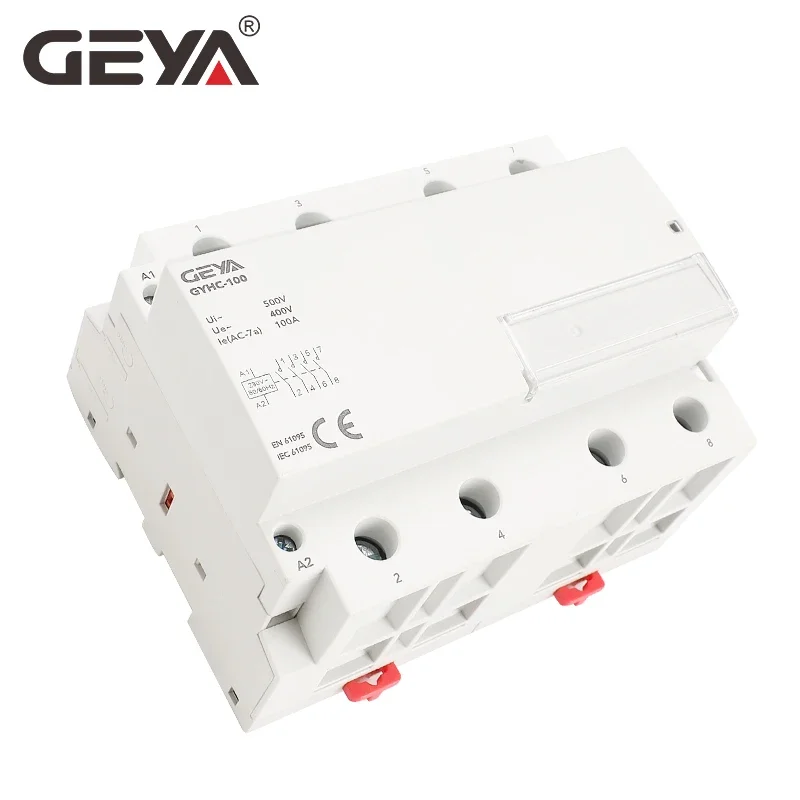 GEYA GYHC 4Phase 100A AC Contactor 220V 230V Din Rail Household Modular Contactor Switch Controller Smart Home Hotel Use