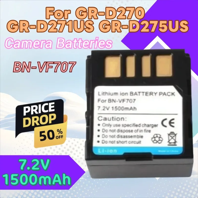 

New Camera Battery BN-VF707 1500mAh for GR-D270 GR-D271US GR-D275US GR-D290 GR-D295US GR-D290AC GR-D290AH GR-D290US GR-DF420