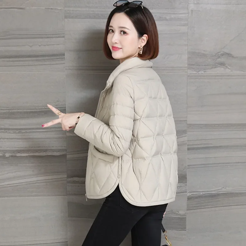 Women 2024 Autumn New Fashion Loose Casual Winter Padded Coat Female Large Size Lightweight Short Down Cotton Jacket