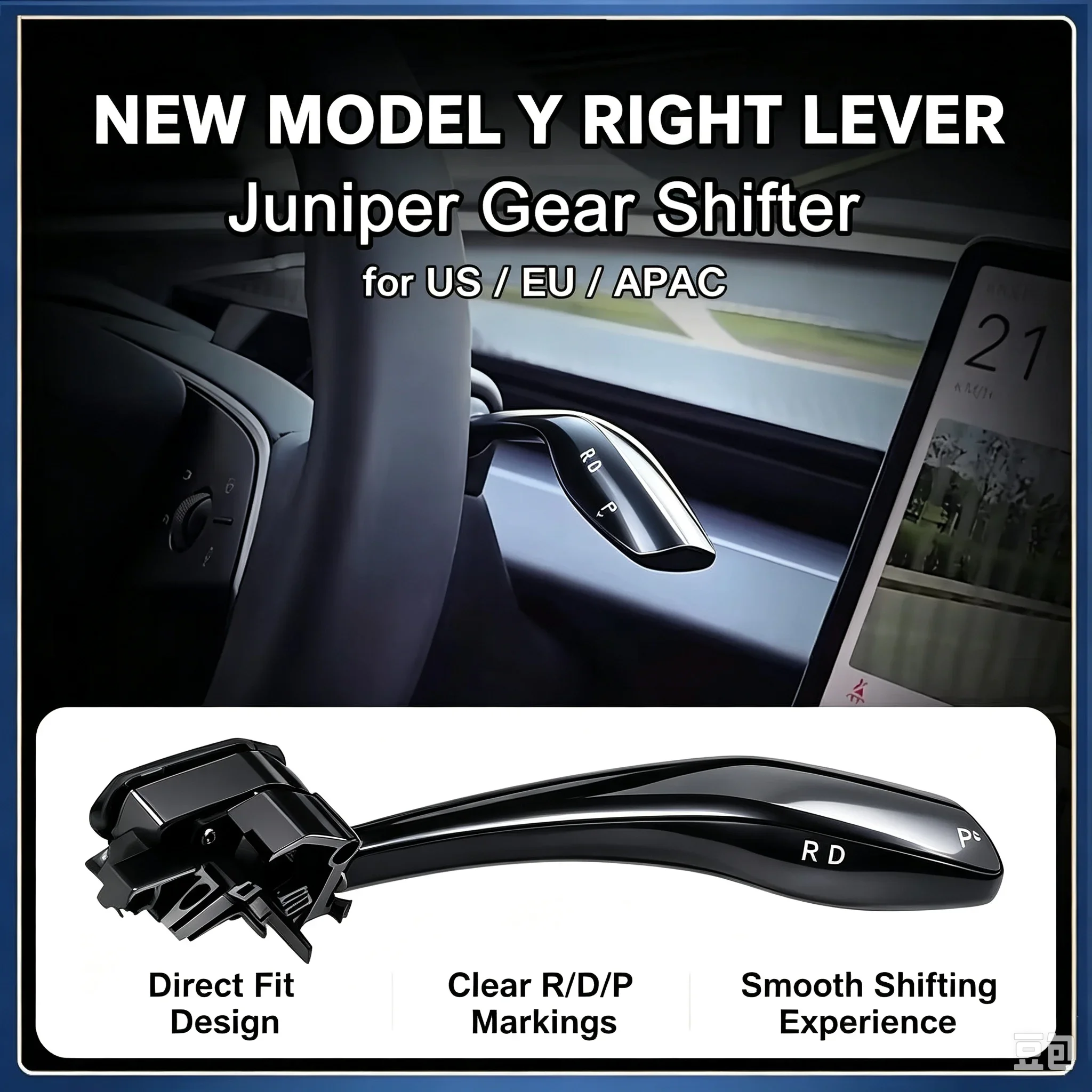 For Tesla Model Y Juniper 2026 Gear Shifter Handlebar Stalk Turn Switch Smooth Parking Drivering Control