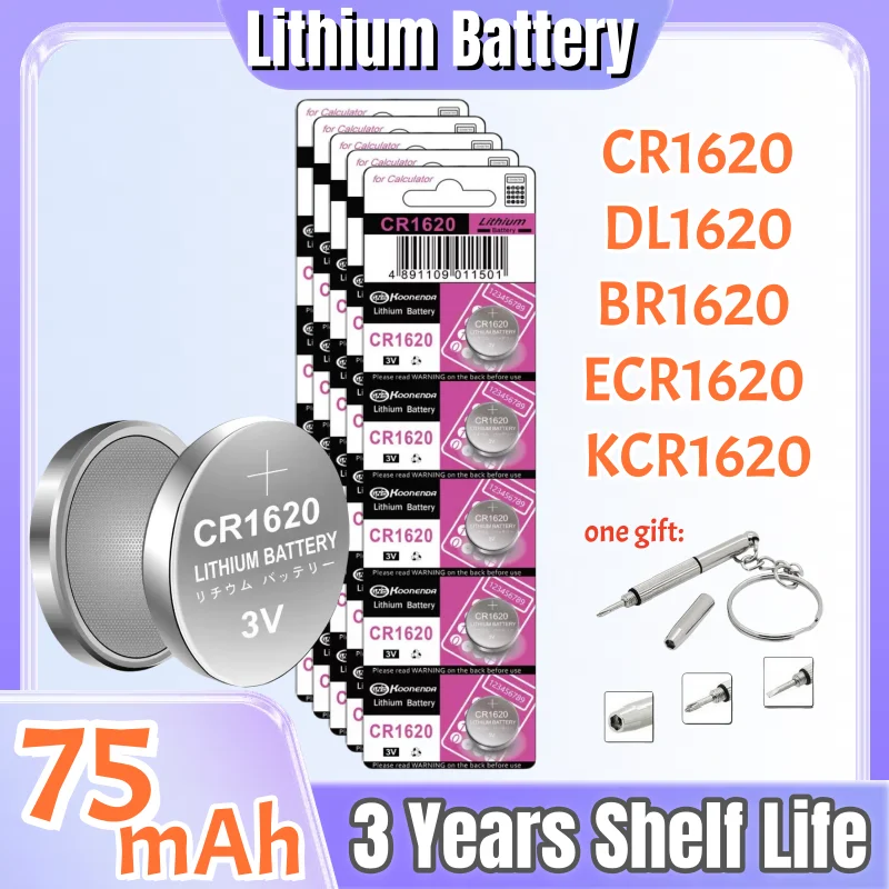 2-80PCS CR1620 CR 1620 3V Lithium Battery For Car Remote Control Calculator Watch Scales Shavers DL1620 BR1620 Button Coin Cells
