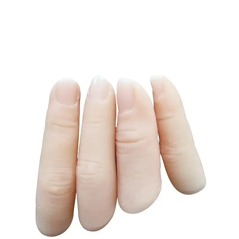 Customize prosthetic implant cosmetic silicone finger for wounded hand