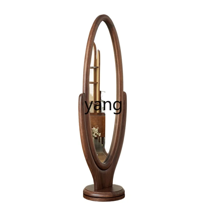 CX full-body mirror floor-to-ceiling home bedroom rotatable fitting mirror all solid wood simple