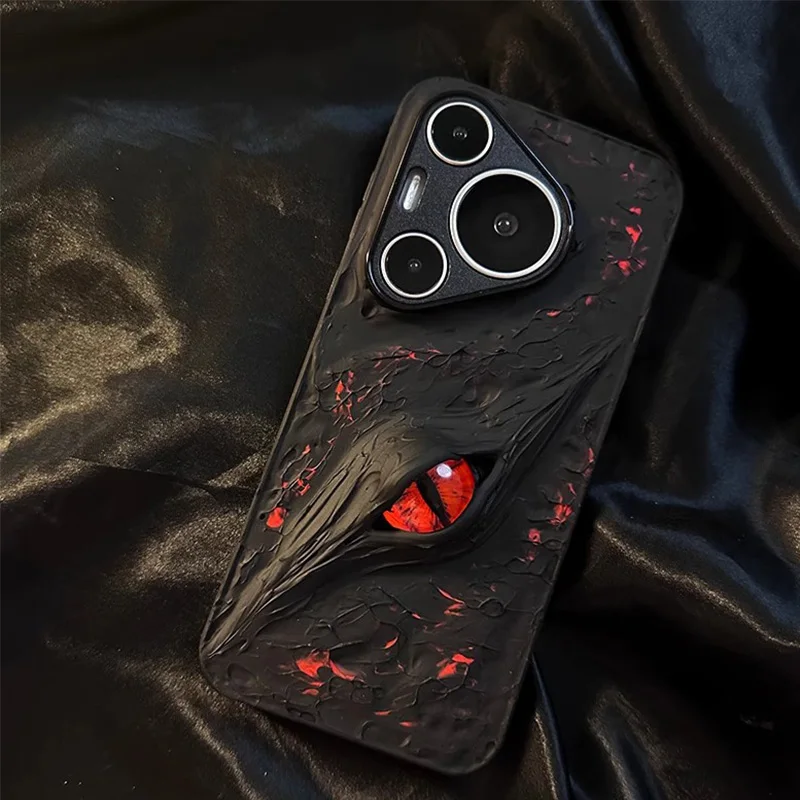 Premium Minimalist Cthulhu Red Eyed Phone Case For Huawei Pura 70 Ultra Mate70 Mate60 P60Pro Protective Back Cover Fundas Coque