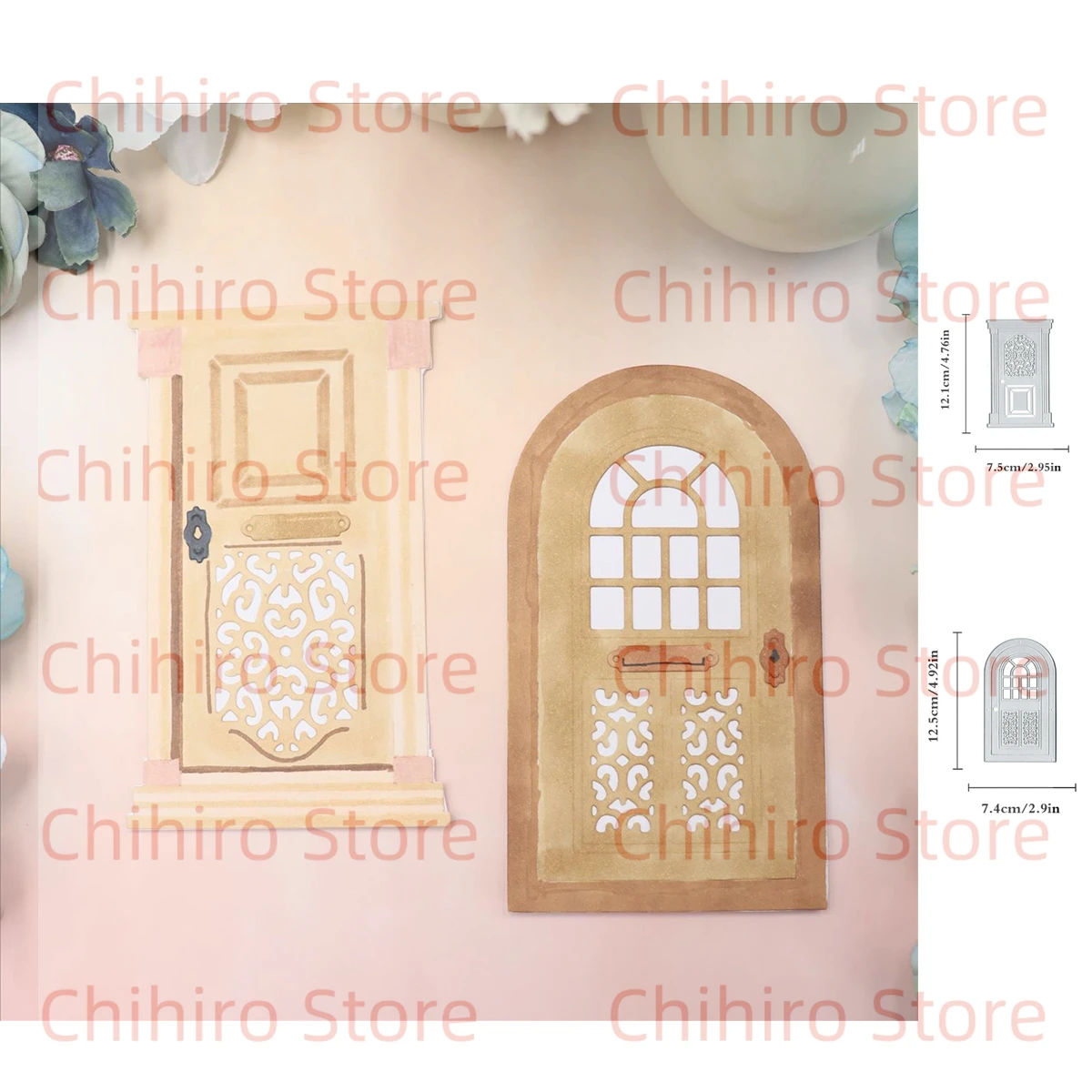 Vintage Metal Door metal cutting dies cut die mold  frame Scrapbook paper craft knife mould blade punch stencils dies