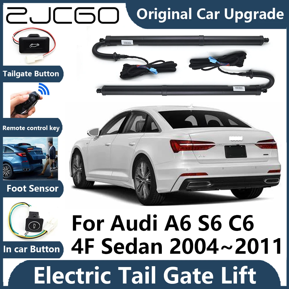 

Задняя дверь ZJCGO для Audi A6 S6 C6 4F Sedan 2004-2011, подъемник для электрических задних ворот, опора, Поддержка питания автомобиля, задняя дверь, подъемная дверь, стойка