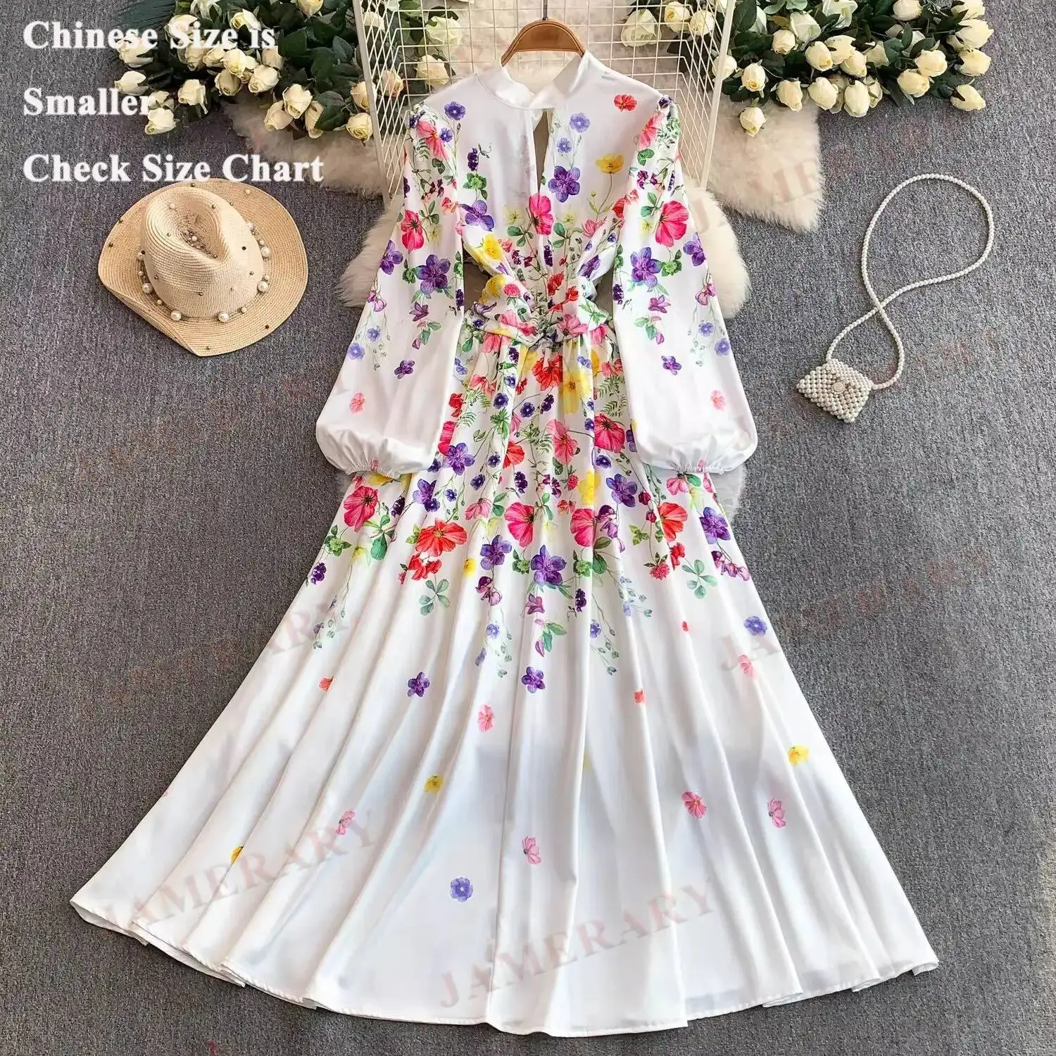 

Летне-осеннее новое платье с длинными рукавами и цветочным принтом, женское, с вырезами, плиссированное, элегантное, для офиса и отдыха