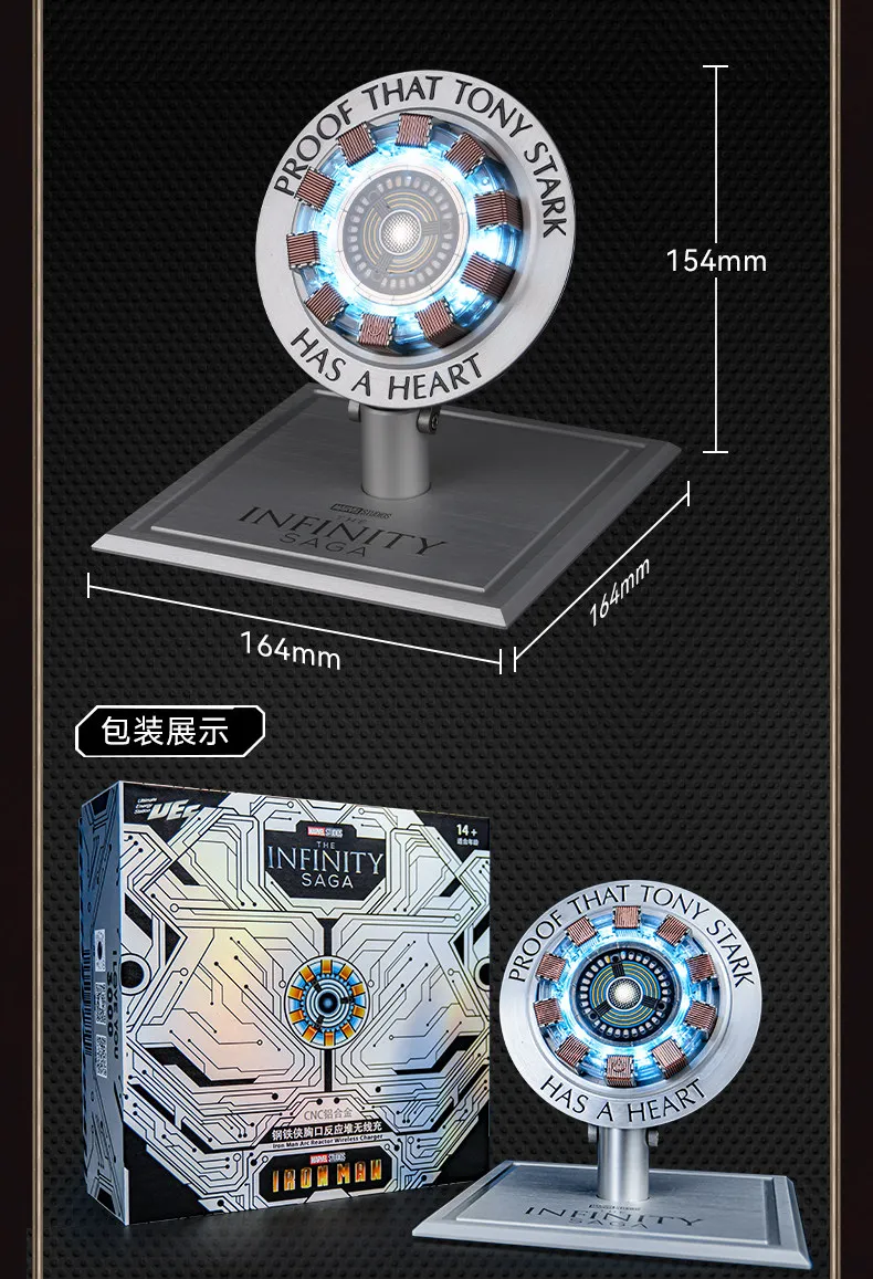 In Stock Killerbody Licensed Iron Man Chest Arc Reactor Wireless Magnetic Charger Alloy Base Desktop Charging Station For Phones