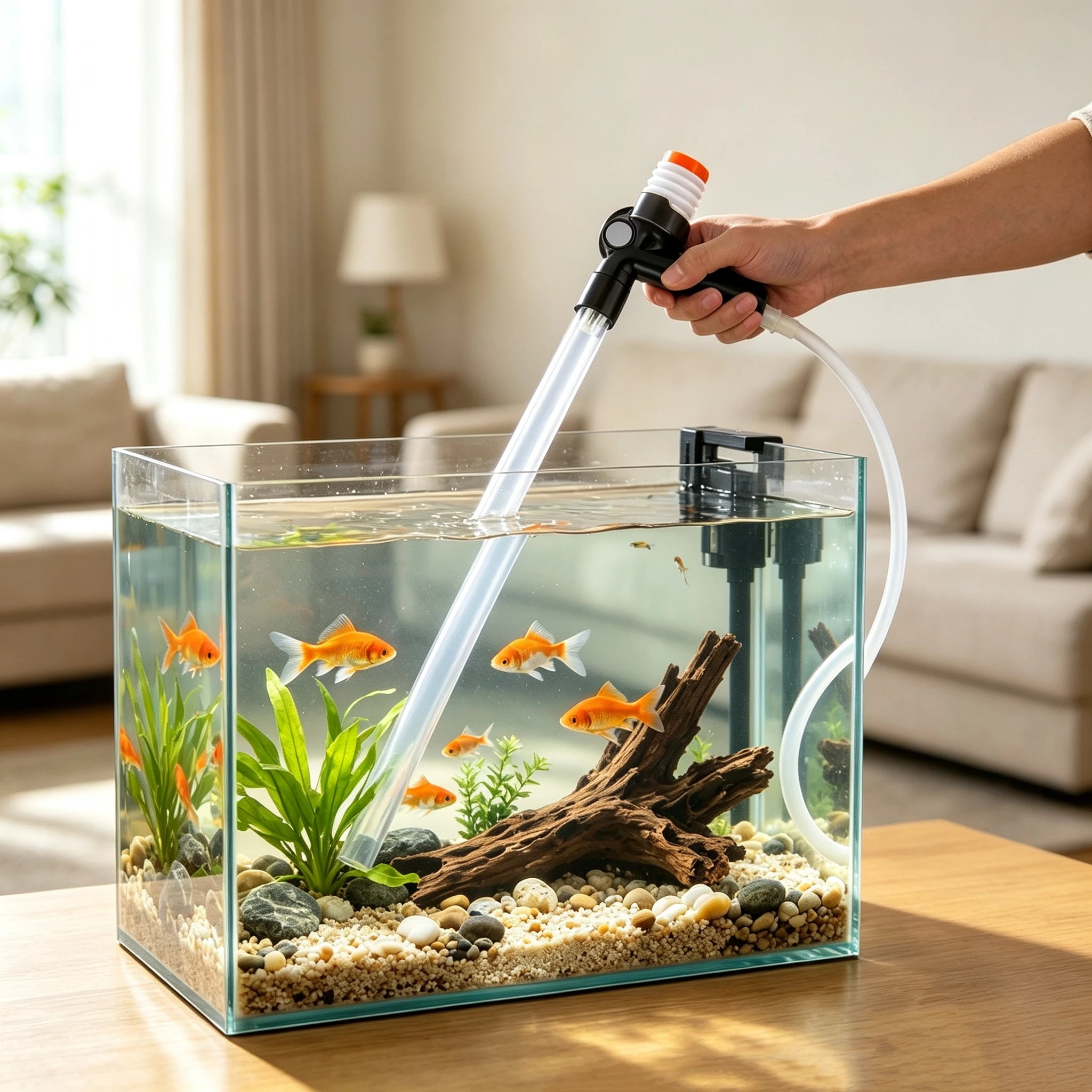Manual Water Changer Fish Tank - Aquarium Marine Sand ulasan dan harga