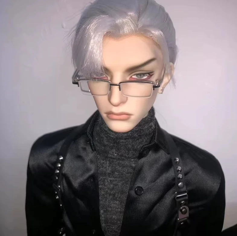 D09-P686 الأطفال اليدوية لعبة العم ID75 uf75 BJD ملابس دمى أسود أحمر أبيض لامع قميص 1 قطعة