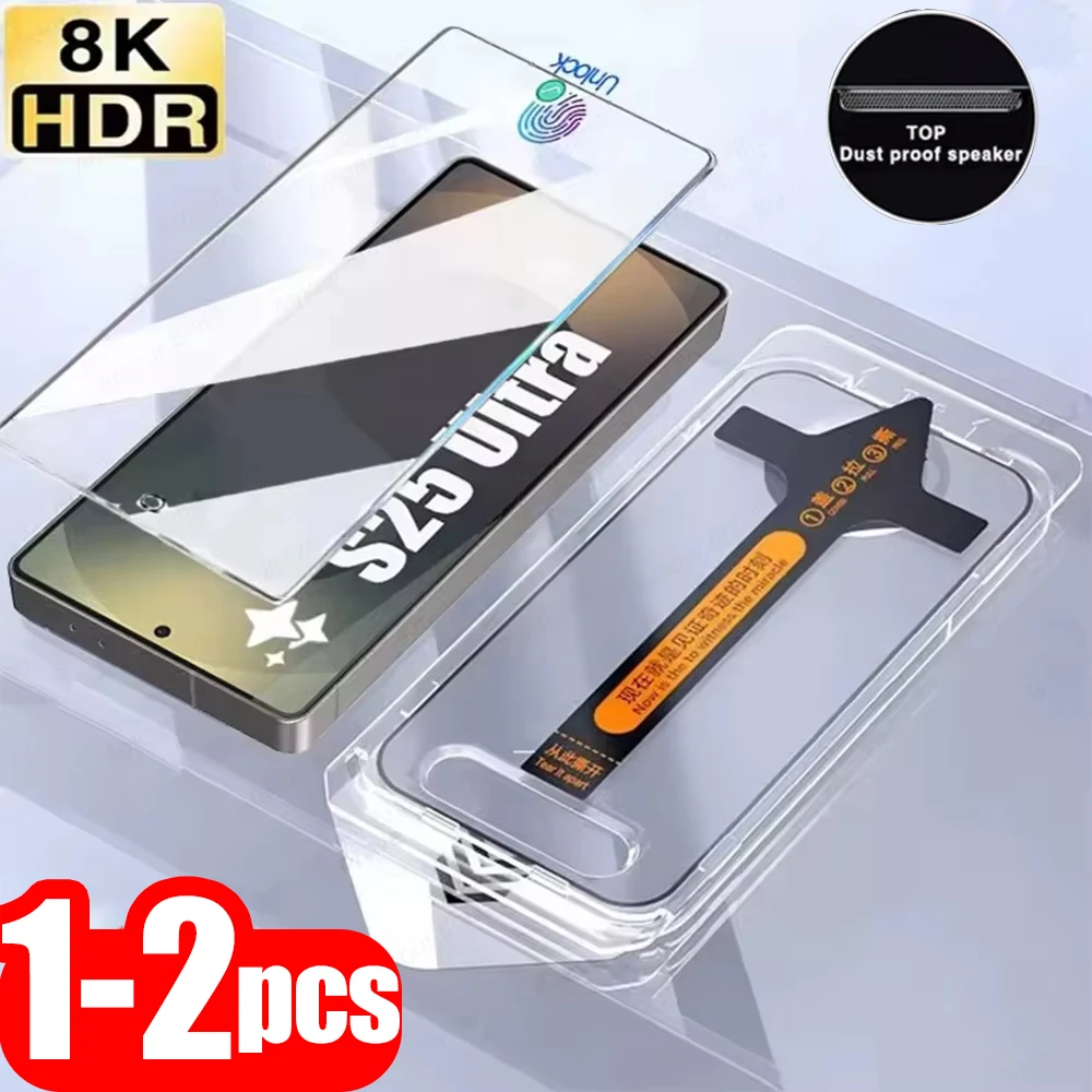 

1-2Pcs HD Full Cover Tempered Glass For Samsung S25 S24 Ultra S23 S22 Plus A55 5G A35 S20 FE A34 A54 A51 A52 A53 A72 A73 M34 M54