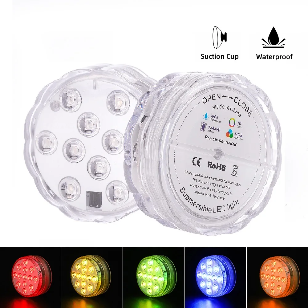 Led submarine Light RGB 10 LEDS remote control USB  Pool Light IP68 waterproof lamp