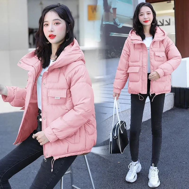 

Women Winter Cotton Padded Jacket 2023 New Thick Warm Hooded Parkas Women Outwear Loose Winter Cotton Coat Female Parka Overcoat