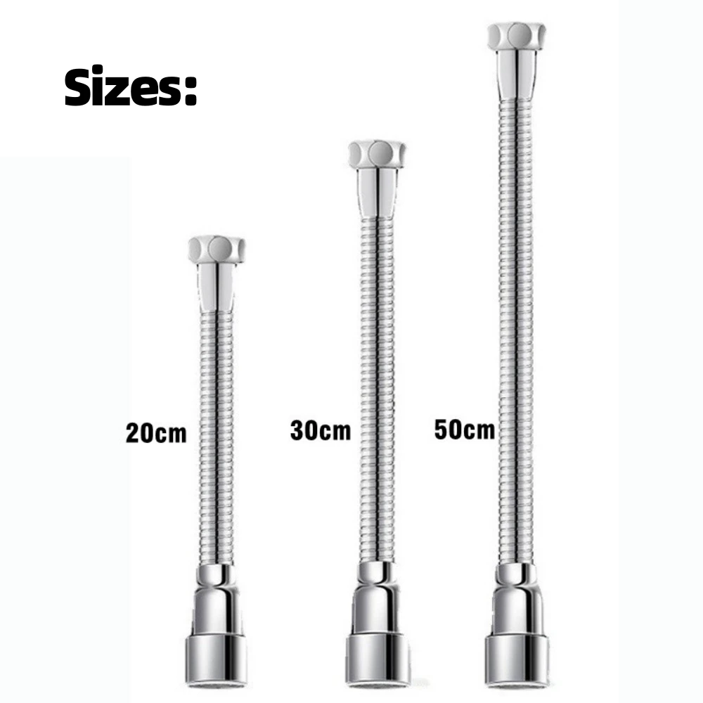 1Pcs Stainless Steel Faucet Extender 360 º All-round Adjustment of Water Level Extension Hose Kitchen Shower Home Accessories