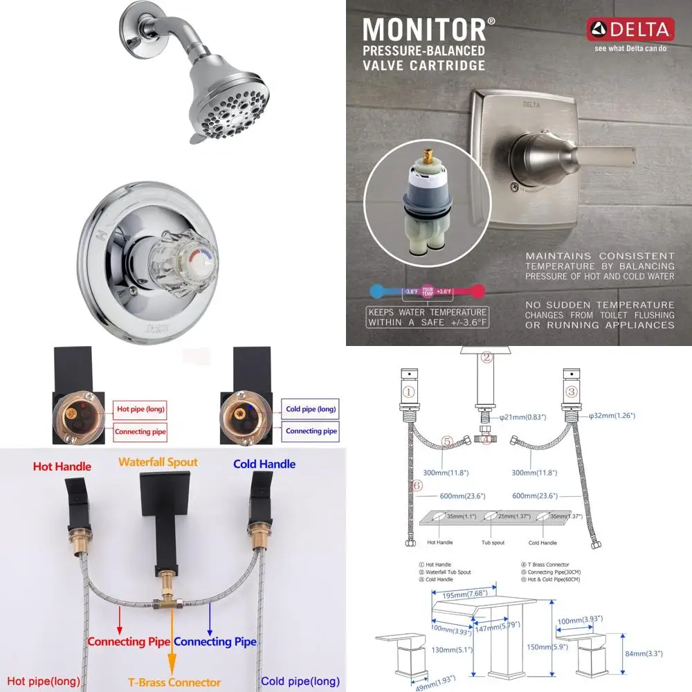 

Classic Shower Faucet, 4.25 x 8.00 x 10.00 inches, Chrome Finish, Timeless Design, Perfect for Bathroom Upgrade