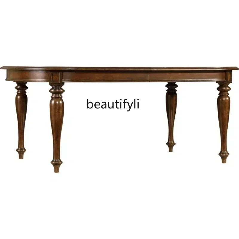 A53 American retro solid wood dining table and chair combination household dining table antique rectangular dining table
