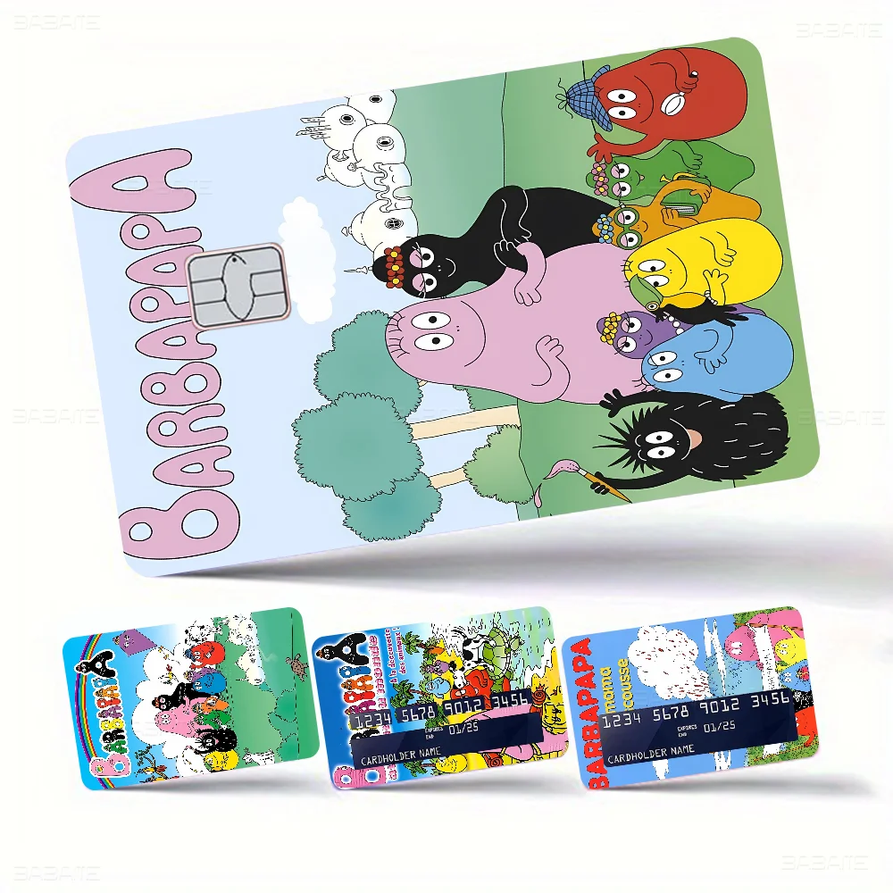 

Cartoon B-Barbapapa 2024 Anime Cartoon Skin Stickers Film Tape Case For Big Credit Debit Card Front Side