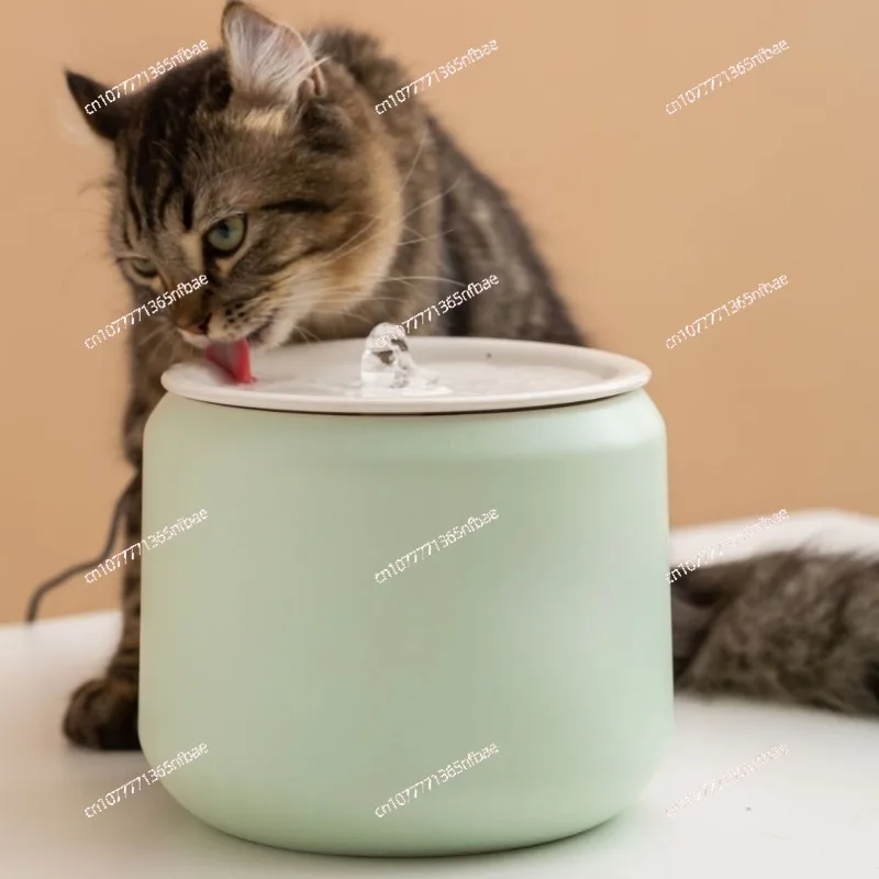 Pet water dispenser Cat water dispenser Ceramic automatic live water plug-in Anti-dry burning Wired intelligent