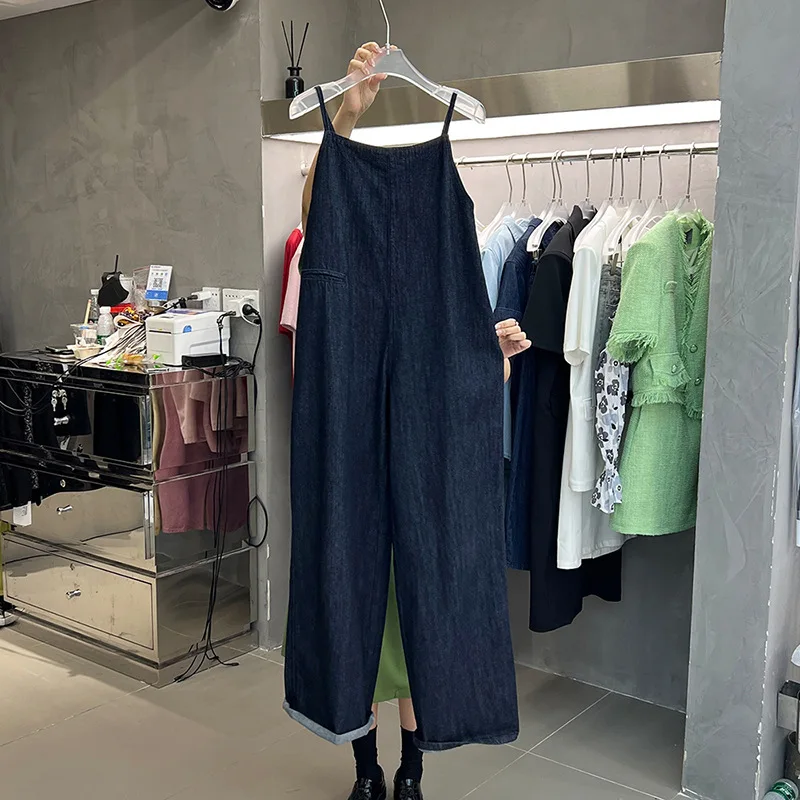 

Women's summer jumpsuit2024New Korean Dongdaemun style denim suspender jumpsuit with an elegant goddess vibe