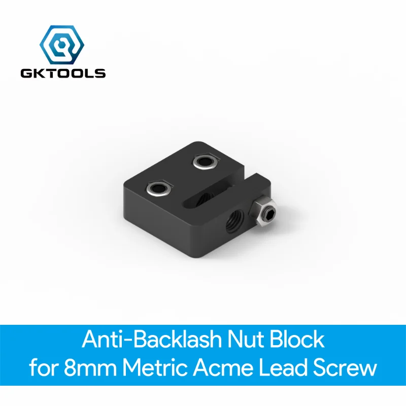 OpenBuilds Anti-Backlash Nut Block for 8mm Metric Acme Lead Screw Pitch 1mm 2mm Lead 1mm 2mm 4mm 8mm 10mm 12mm 14mm 16mm