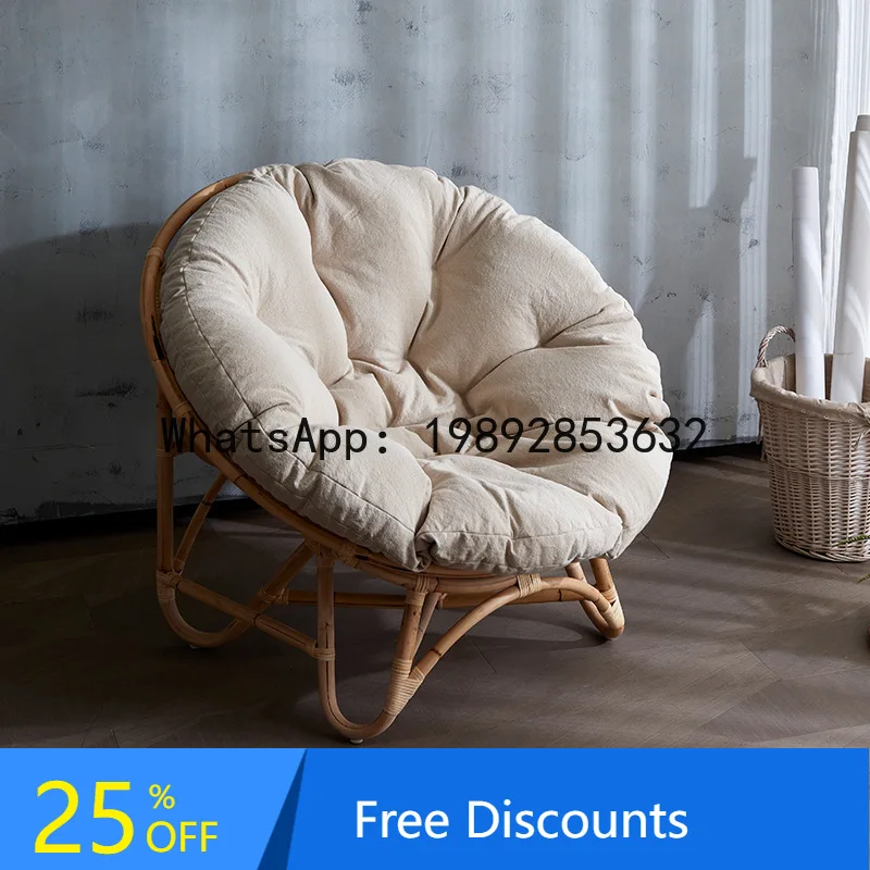 YFY Southeast Asian Rattan  Sun Lounger  Celebrity  Style Lazy  Wabi-Sabi Homestay Balcony Natural Rattan Woven