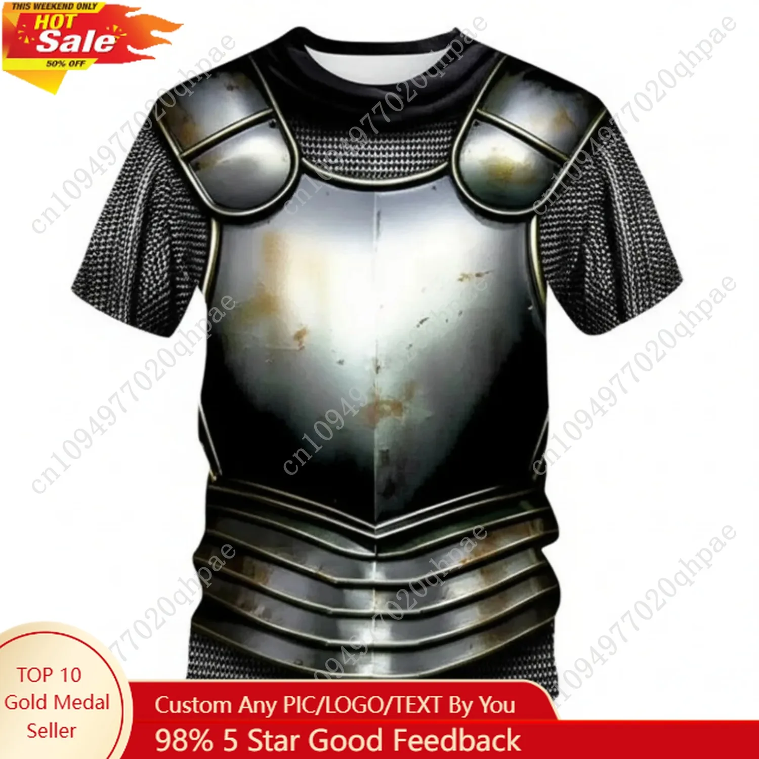 

Medieval Armor T Shirt Cosplay 3D Print Pattern Summer Streetwear Short Sleeved T-Shirt Fashion Comfort T-Shirts for Children