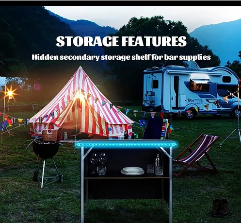 Multifunctional portable box storage function with cloth folding bar table portable party bar table