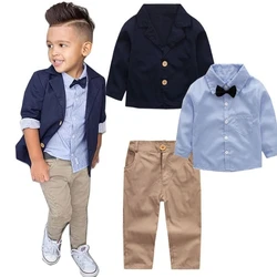 Ensemble de vêtements 3 pièces pour bébé garçon, tenue de printemps et d'automne, pour la rentrée scolaire, pour petit monsieur de 2, 3, 4, 5, 6, 7, 8 ans