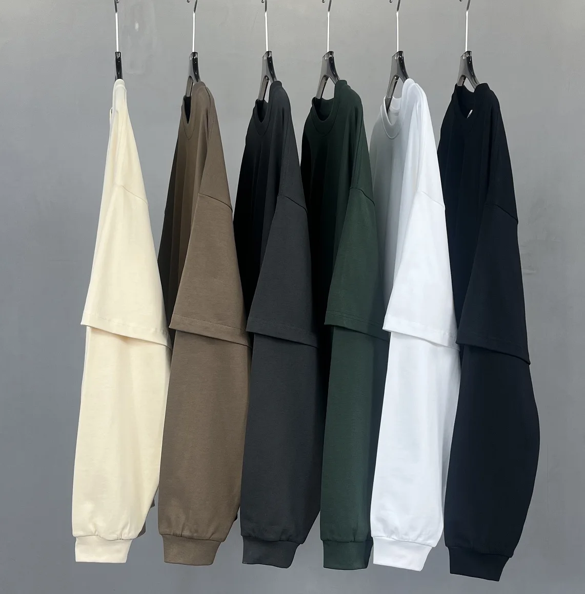 

Casual Oversize Hip Hop Long Sve T-irt Men's Faionable Patchwork Design Breathable Cotton Spring Autumn Youth Sle