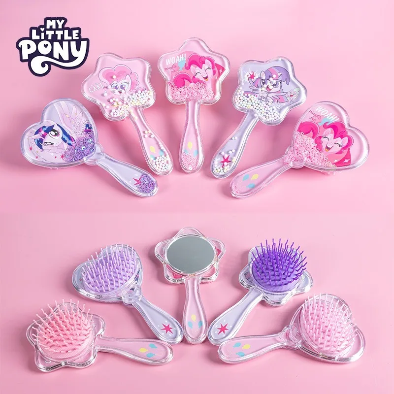 Sisir Kartun Lucu My Little Pony: Persahabatan Adalah Keajaiban, Sisir Bantal Udara Asli, Mainan Cermin Kartun, Sisir Pijat Periferal