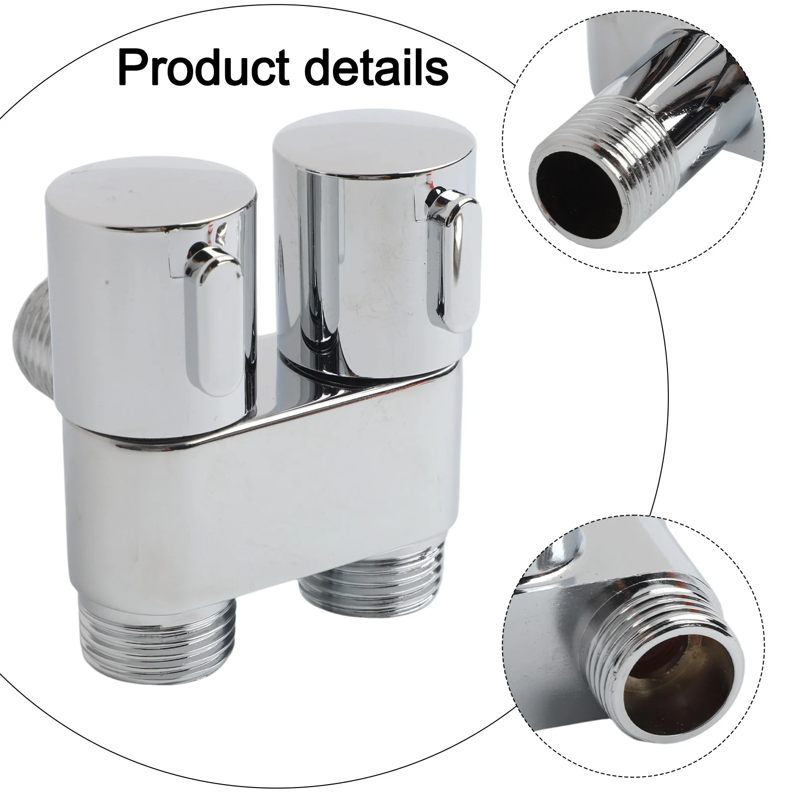 Double Outlet Angle Valve Wall-Mounted Toilet Inlet Valve Bathroom Washing Machine Water Stop Quick Opening Angle Valve Faucet