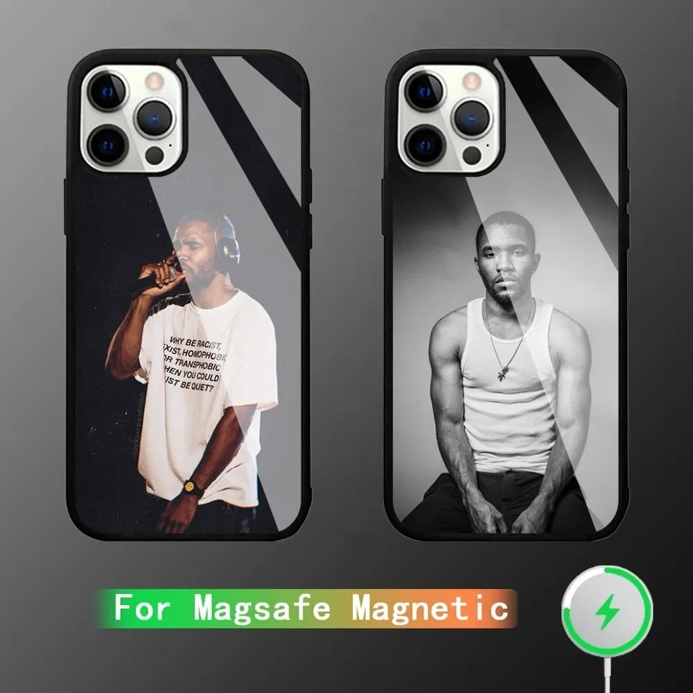 Singer F-Frank O-Ocean Phone Case For Magesafe Magnetic Wireless Charge Case For iPhone 11,12,13,14,15,Pro Max Plus Mini